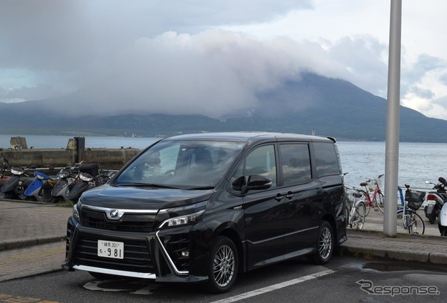 鹿児島湾にて。