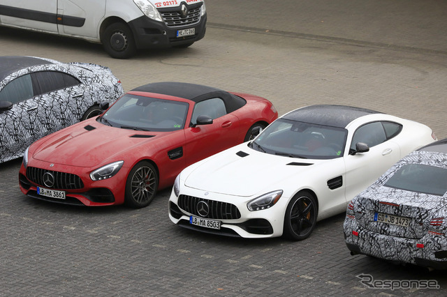 メルセデス AMG GT 53 スクープ写真（ホワイトの車両）