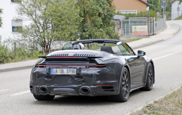 ポルシェ 911 ターボカブリオレ 新型スクープ写真