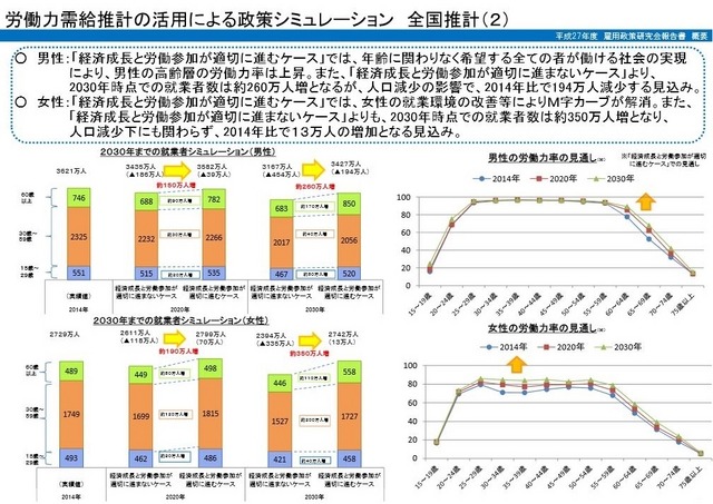 労働力需給推計の活用による政策シミュレーション全国推計