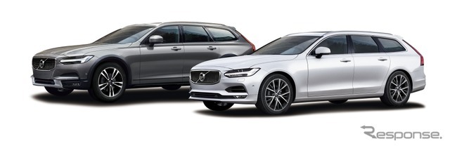 V90 D4 ノルディック エディション（手前）とV90クロスカントリー D4 AWD ノルディック エディション（奥）