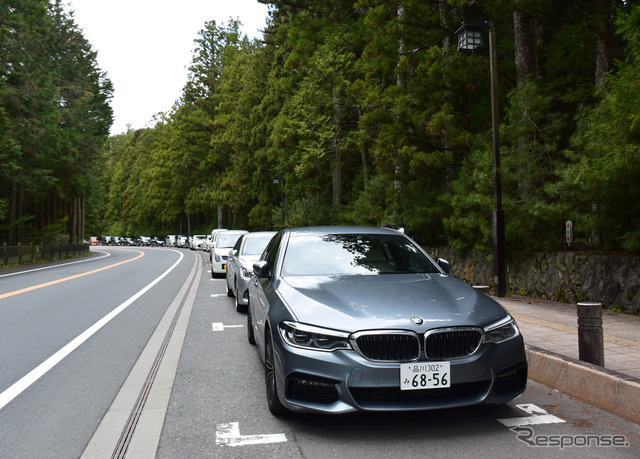 BMW 523d M Sport。和歌山・高野山にて。