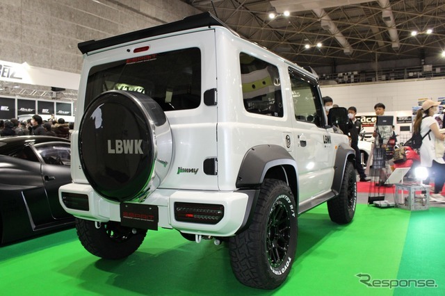リバティーウォークが展示したLB☆nation G-mini。Ｇを思わせるフルコンプリートカーとして用意された。