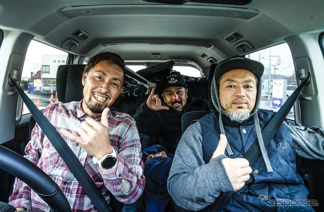 プロスノーボーダー本間勝則さん、鎌田潤さんとドライブ