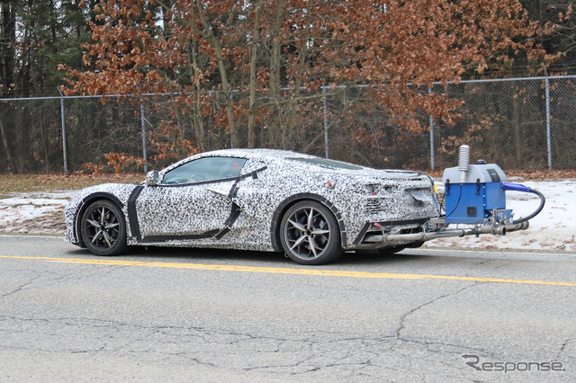 シボレー コルベット PHEV 開発車両（スクープ写真）