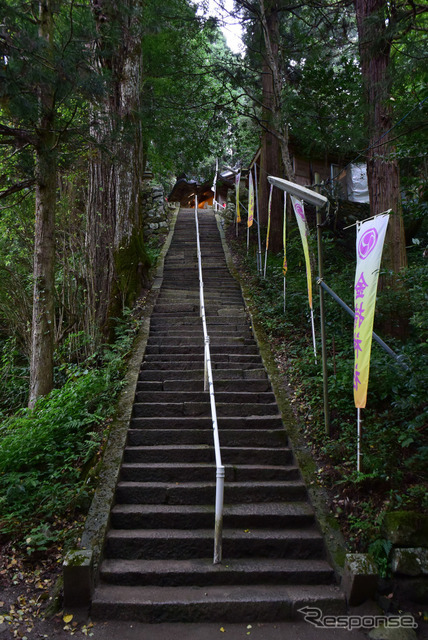 金持神社の階段。