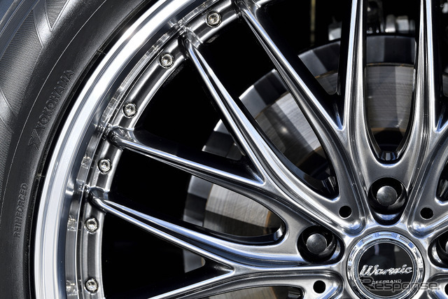 モデル名：MONZA JAPAN Worwic DEEPRAND／推奨サイズ：20×8.5ＪInset35 5H-114.3（F）/ 20×9.5ＪInset42 5H-114.3（R）／カラー：ミラーカットポリッシュリム／タイヤサイズ：235/55R20（F）/ 255/50R20（R）