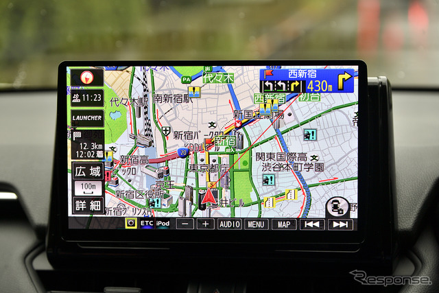 コントラストのハッキリとした精細な地図表示