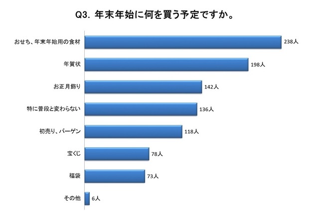 年末年始に何を買う予定か？