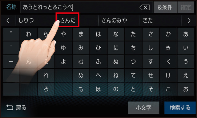 『DIATONE SOUND.NAVI』では、目的地入力をスムーズに行える。