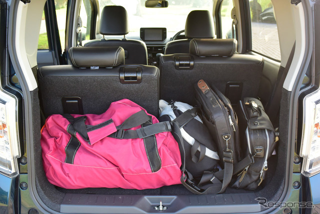 軽自動車でこれくらい手荷物が乗せられれば立派。