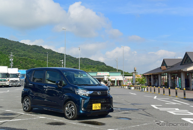 ダイハツ ムーブカスタム RS ハイパーSAIII。道の駅筆書きの里幸田にて記念撮影。