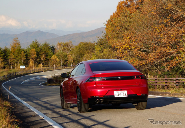 プジョー 508 GT BlueHDi。軽井沢北方にて。