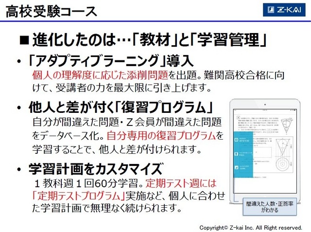 Z会「高校受験コース」の概要