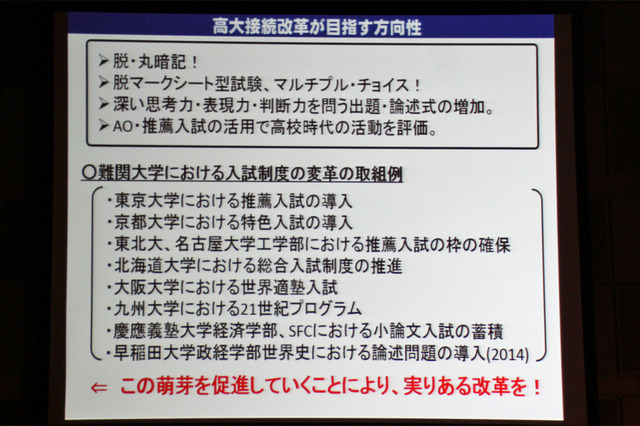 高大接続改革が目指す方向性（参考：2015年6月4日　NEE2015資料）