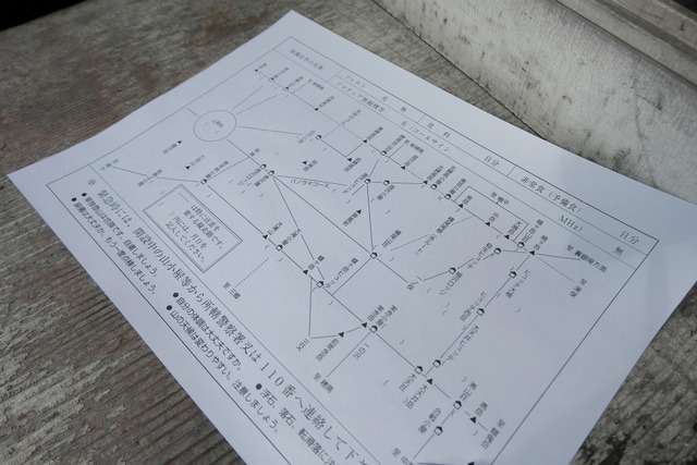 登山届けに必要事項を記入する。