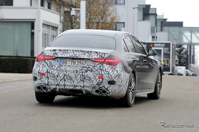 メルセデスAMG Cクラス 新型プロトタイプ。車名は「C43」か「C53」か（スクープ写真）