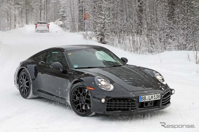 ポルシェ 911 改良新型プロトタイプ（スクープ写真）