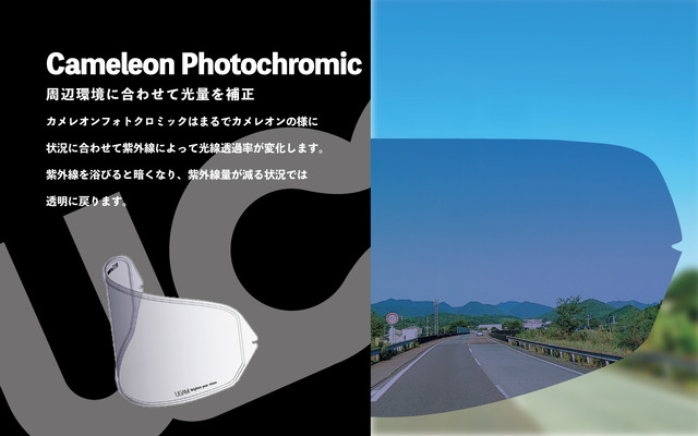 調光機能つき曇り止めフィルムの『Chameleon Photochromic』