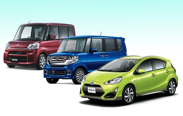 新車販売がトップ3となったアクア、N-BOX、タント