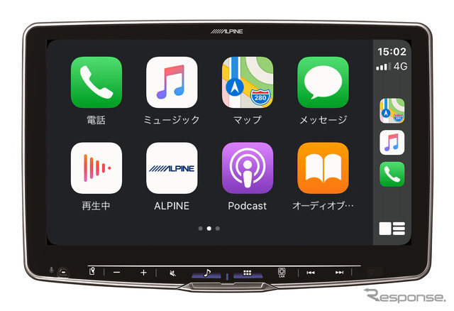 「Apple CarPlay」と「androidauto」に対応した市販ディスプレイオーディオの一例（アルパイン・DAF11Z）。