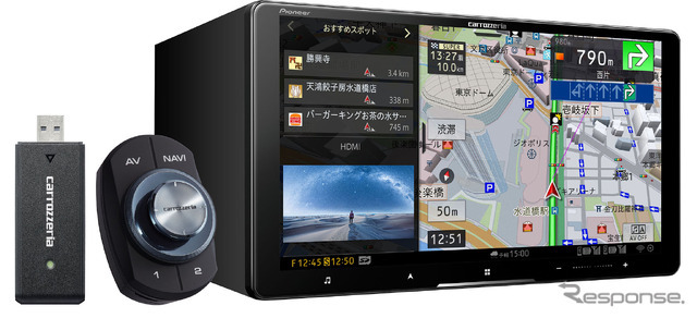 AVIC-CQ912ll-DC：9V型 HD/TV/DVD/CD/Bluetooth/USB/SD/チューナー・ AV 一体型メモリーナビゲーション ネットワークスティックセット