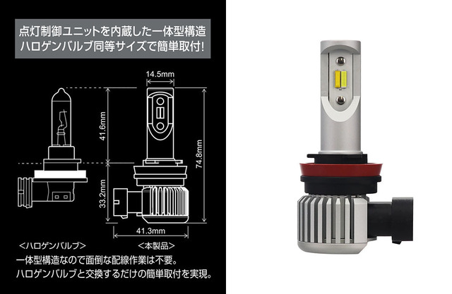 カーメイトから配光と見やすさ重視のバイカラー光と明るさ重視のイエロー光、2タイプのLEDフォグバルブが新発売