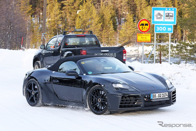 ポルシェ ボクスターEV プロトタイプ（スクープ写真）