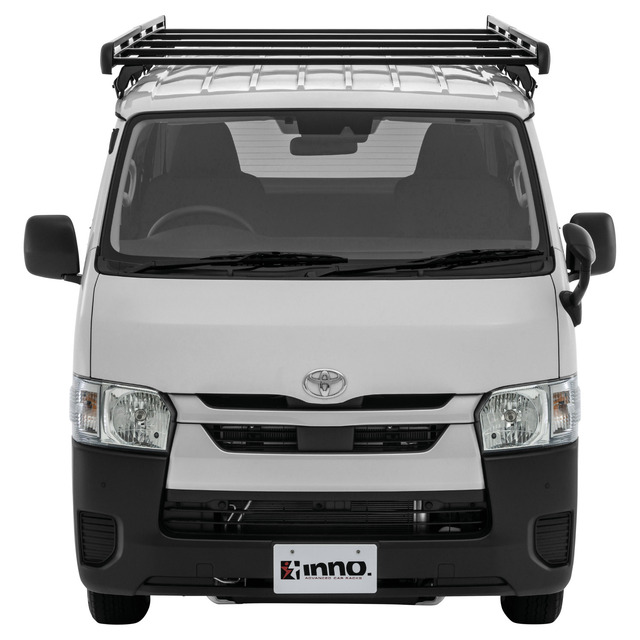 ハイエース専用、全高を2.1m以下におさえたローダウンルーフラック「INNO ローダウンラック」が新発売