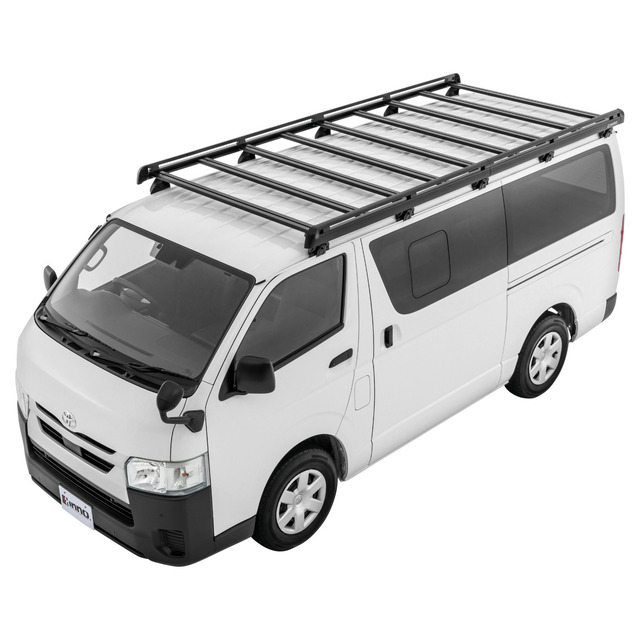 ハイエース専用、全高を2.1m以下におさえたローダウンルーフラック「INNO ローダウンラック」が新発売