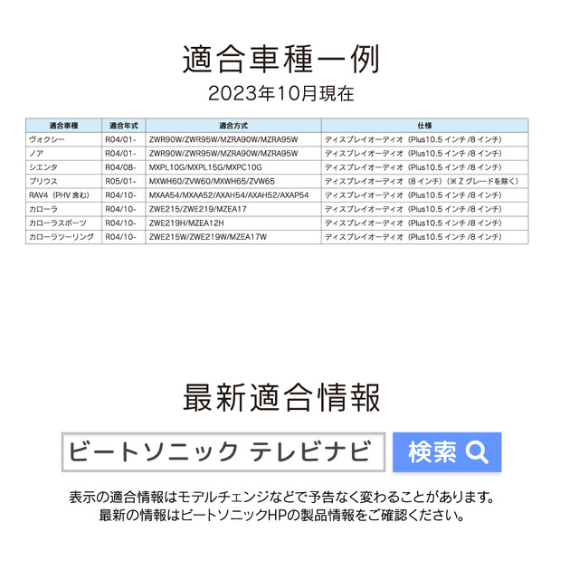走行中でもテレビが見られる・ナビの操作ができる！ ビートソニックからヴォクシー／ノア・シエンタ・プリウス・RAV4（PHV含む）・カローラ・カローラスポーツ・カローラツーリング対応の純正ディスプレイ用テレビ/ナビコントローラーが新発売