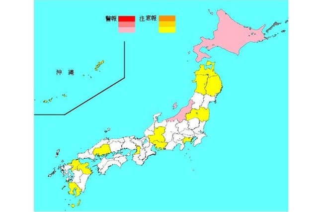 インフルエンザ流行レベルマップ