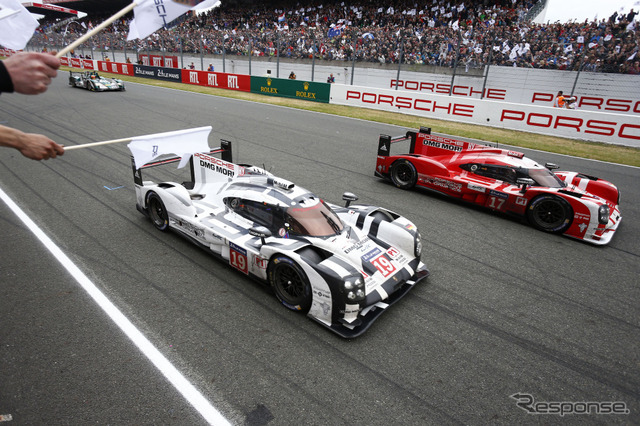 昨年のルマンではポルシェのLMP1マシン「919 HYBRID」の3台目（#19）が総合優勝を飾った。