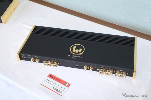 ファンタジアは4チャンネル機1機種、2チャンネル機3機種を用意。パワーアンプ全機種100％イタリア国内、自社工場で作られている。