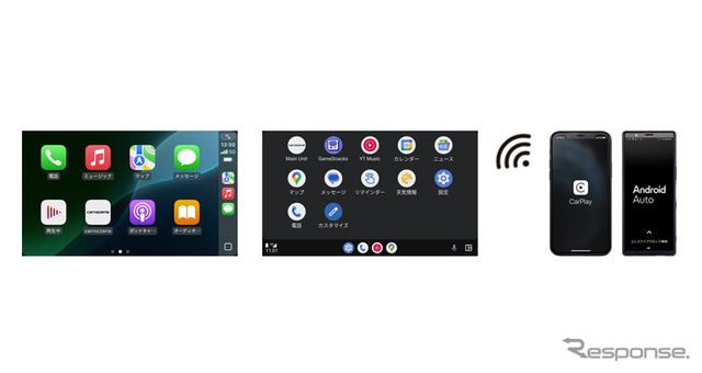 USBケーブルで接続しなくても自動的に「Apple CarPlay」「Android Auto」に接続