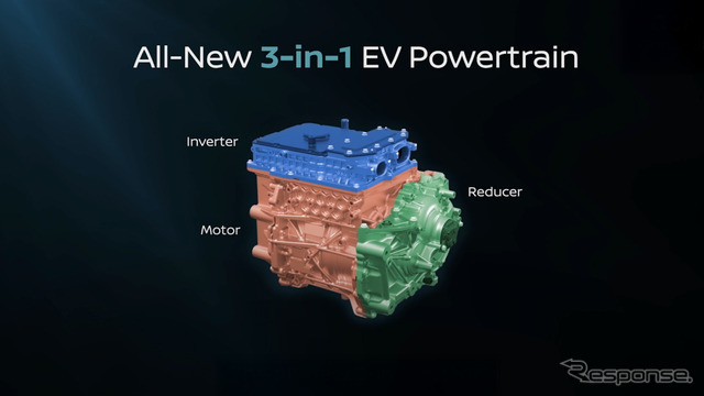 日産『リーフ』次期型に搭載される新型電動パワートレイン「3-in-1」
