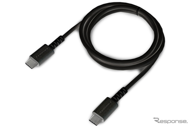 Kashimura・USB充電＆同期ケーブル 1m C-C 100W BK（AJ-674）