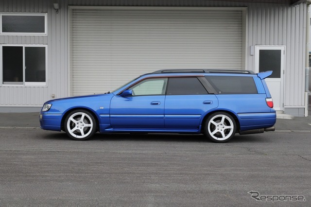 HKS ハイパーマックスS 日産・ステージア装着例 AT（出荷時車高・フロント：45mmダウン / リア：26mmダウン）
