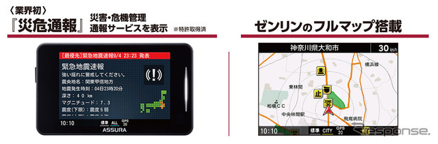 アンテナ一体型レーザー式オービス対応セーフティレーダー、ASSURA「AR-325AW」