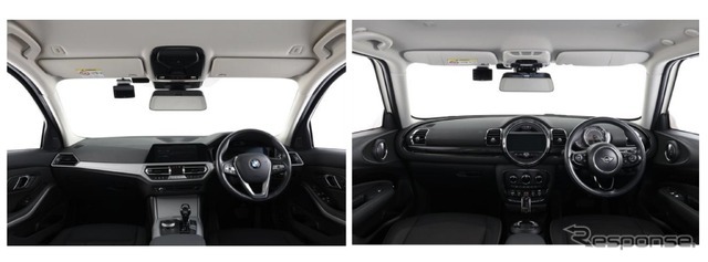 DMR-DM900-BMW-IC/OC（左：BMW G20）とDMR-DM900-MINI-IC/OC装着イメージ（右：MINI F54）