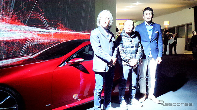 谷川じゅんじ氏、アーティスト・平川紀道氏、「LC500」デザイナー・森忠雄氏が登壇したトークショー「人間の感性とテクノロジーが切り開く、表現の新しい地平」（六本木ヒルズ森タワー52階 東京シティビュー、3月15日）