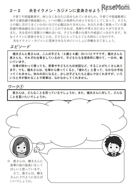 資料「2-2　夫をイクメン・カジメンに変身させよう!!」