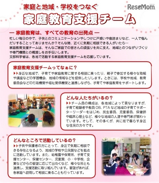 家庭と地域・学校をつなぐ家庭教育支援チーム