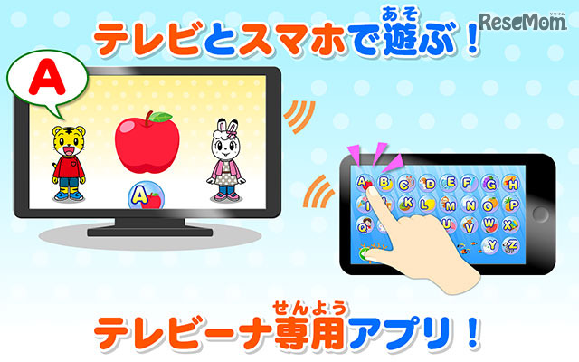 TVとスマホで遊ぶ「テレビーナ」専用アプリ　 (c) Benesse Corporation 1988-2016/しまじろう  (c) SEGA TOYS    (c) SEGA