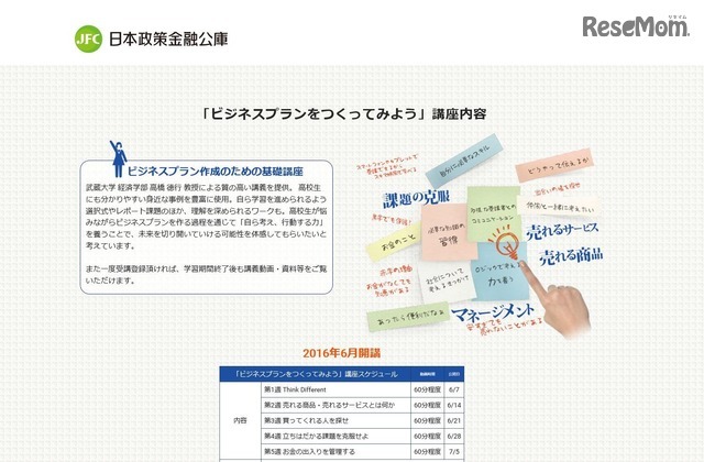 日本政策金融公庫 ビジネスプラン