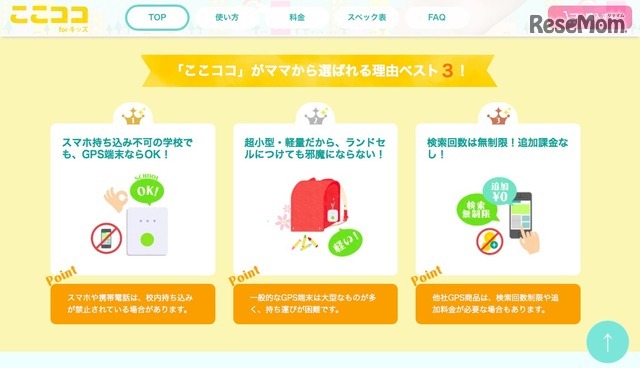 ここココ for キッズの特長