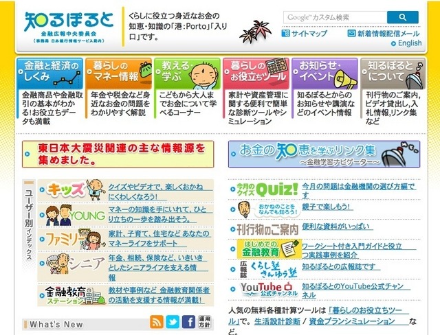 金融広報中央委員会のWebサイト「知るぽると」