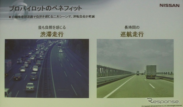 高速道路の渋滞、巡航の自動運転をアシスト