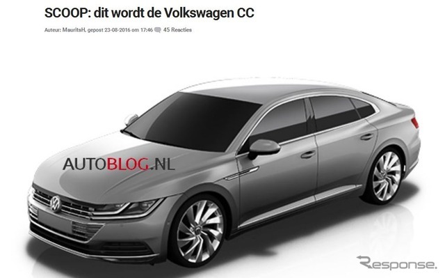 フォルクスワーゲン CC 後継車の画像をリークしたオランダ『AUTO BLOG.NL』
