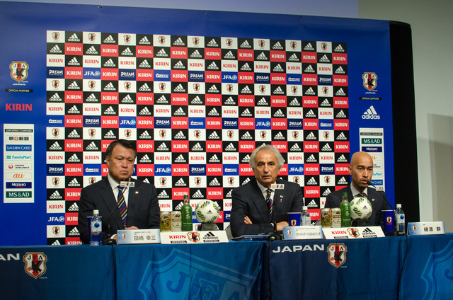 サッカー日本代表を発表するバヒド・ハリルホジッチ監督（2016年8月25日）